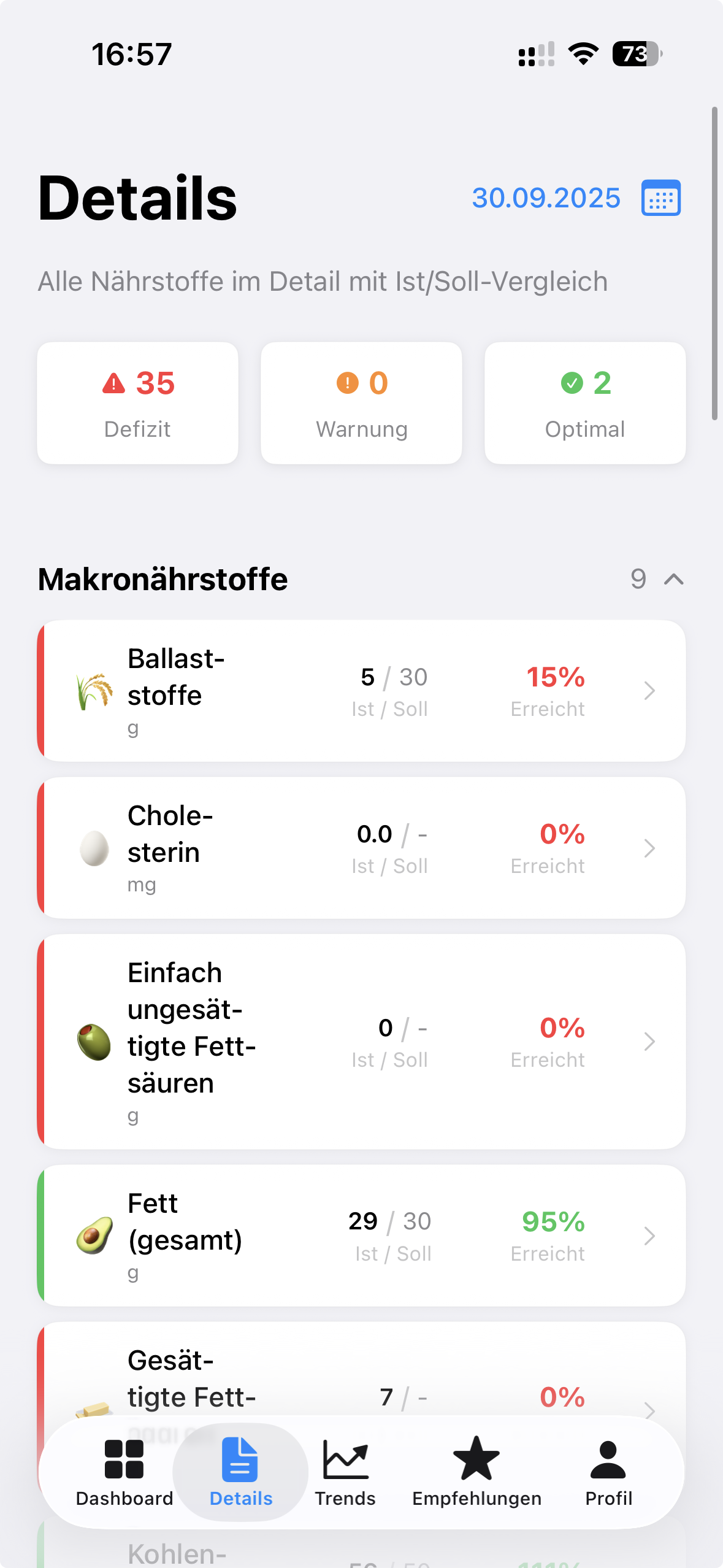NutriBenchmark App Preview 2